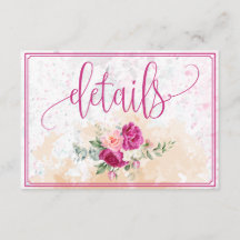 ホットピンク色スプラッシュ結婚の詳細