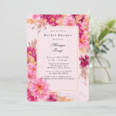 ホットピンク菊のブライダルシャワーの招待状 招待状 (スタンド正面)
