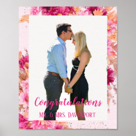 ホットピンク菊ラブイン開花カスタム ポスター