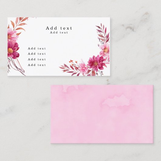 ホットピンク菊 名刺 (正面/裏面)