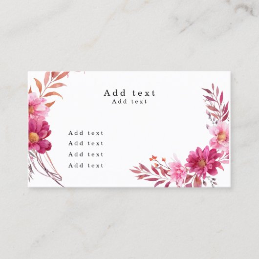 ホットピンク菊 名刺 (正面)