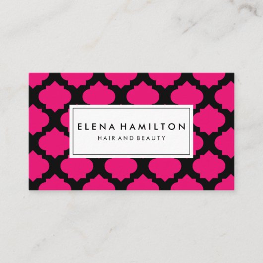 ホットピンク華美パターン 名刺 (正面)