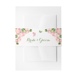 ホットピンク葉の花は結婚緑 招待状ベリーバンド