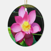 ホットピンク蓮の花 セラミックオーナメント (左)