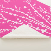 ホットピンク蝶の枝カスタマイズ可能な名前 シェルパブランケット (3/4)