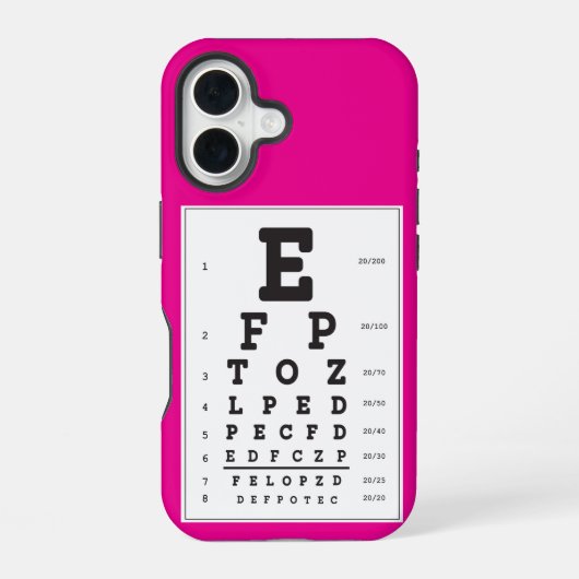 ホットピンク視力検査表iPhoneケース iPhone 16ケース (裏面)