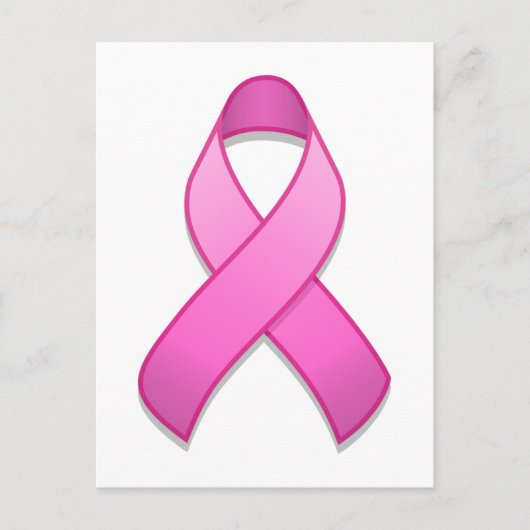 ホットピンク認識度リボンはがき ポストカード (正面)
