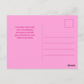 ホットピンク誕生日ガールフォトコラージシック ポストカード (裏面)