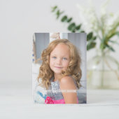 ホットピンク誕生日フォトカスタム ポストカード (スタンド正面)