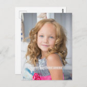 ホットピンク誕生日フォトカスタム ポストカード (正面/裏面)