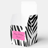 ホットピンク誕生日付き白黒ゼブラプリント フェイバーボックス (オープン)