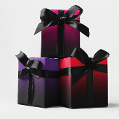 ホットピンク赤王室の紫と黒のミッグラデーションクス ラッピングペーパーシート