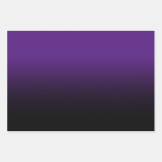 ホットピンク赤王室の紫と黒のミッグラデーションクス ラッピングペーパーシート (正面3)
