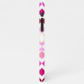 ホットピンク赤面コーラルレッドオレンジモザイクアートパターン iPhoneケース (左側)