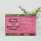 ホットピンク迷彩柄フォト誕生日招待状-おもしろい 招待状 (スタンド正面)