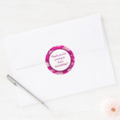 ホットピンク迷彩柄誕生日パーティー好意ステッカー ラウンドシール (封筒)
