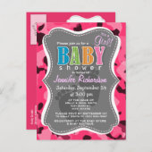 ホットピンク迷彩柄;カモフラージュ インビテーションポストカード (正面/裏面)