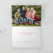 ホットピンク金ゴールドオーナメントクリスマスフォト シーズンカード (内部)