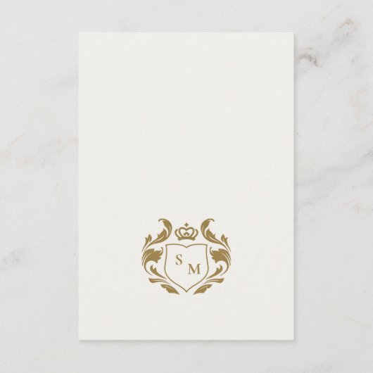 ホットピンク金ゴールドクラシーフローラ結婚ローレル詳細 エンクロージャーカード (裏面)