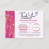 ホットピンク金ゴールドサンキュービジネスカード 名刺 (正面)