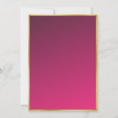 ホットピンク金ゴールドディスコボール誕生日パーティー 招待状 (裏面)