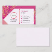 ホットピンク金ゴールドデザイン名刺 名刺 (正面/裏面)