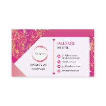 ホットピンク金ゴールドデザイン名刺