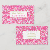 ホットピンク金ゴールドヒョウ柄 名刺 (正面/裏面)