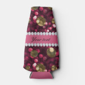 ホットピンク金ゴールドフェイク《写真》ぼけ味パーソナライズされたダイヤモンド ボトルクーラー (正面)