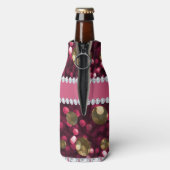 ホットピンク金ゴールドフェイク《写真》ぼけ味パーソナライズされたダイヤモンド ボトルクーラー (ボトル裏面)