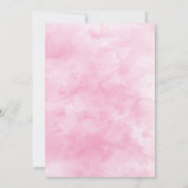 ホットピンク金ゴールドフローラ水カラーブライダルシャワー 招待状 (裏面)