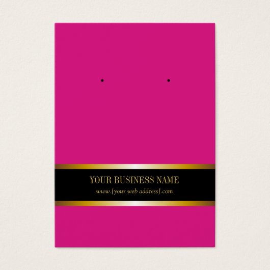 ホットピンク金ゴールドブラックカスタムイヤリングカード (正面)
