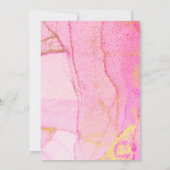 ホットピンク金ゴールドヴィンテージウェディング招待状 招待状 (裏面)