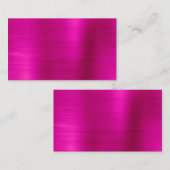 ホットピンク金属きらめく箔空白の プレイスカード (正面/裏面)