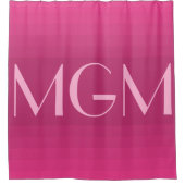 ホットピンク階調ジャイアントモノグラム シャワーカーテン (正面)