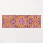 ホットピンク魔法カーペット/オレンジブループレイド ヨガマット (正面(横))