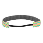 ホットピンク2ティール（緑がかった色）パイナップルLGシェブロンネームモノグラム アスレチックヘッドバンド (裏面)