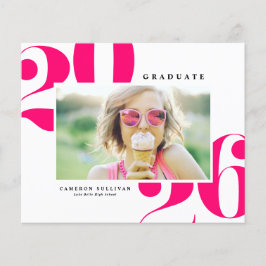 ホットピンク2025はっきりしたタイポグラフィ写真卒業