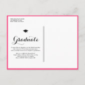 ホットピンク2025フォトコラージュ卒業のクラス 案内ポストカード (裏面)