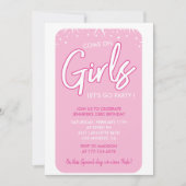 ホットピンク23歳の誕生日招待状ガールモダン 招待状 (正面)