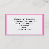 ホットピンク2 Whtモロッコライムグリーン#5名モノグラム 名刺 (裏面)