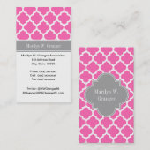 ホットピンク2 Whtモロッコ#5ダークグレー名モノグラム 名刺 (正面/裏面)