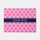 ホットピンク2 Whtモロッコ#5ネイビーブルー名モノグラム ドアマット (正面)