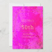 ホットピンク50歳の誕生パーティー·シックモダンさん 招待状 (裏面)