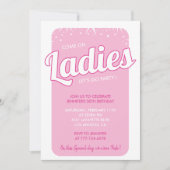 ホットピンク50歳の誕生日招待状が輝ガーリーく 招待状 (正面)