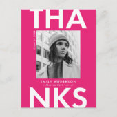 ホットピンク |はっきりした写真卒業 ポストカード (正面)