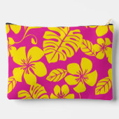 ホットピンク/イエローのピンクビキニ模様 アクセサリーポーチ (裏面)
