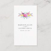 ホットピンク&イエロー春結婚フローラ エンクロージャーカード (裏面)