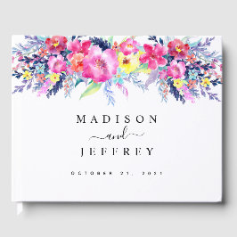 ホットピンク&イエロー春結婚フローラ ゲストブック