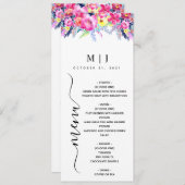 ホットピンク&イエロー春結婚フローラ メニュー (正面/裏面)